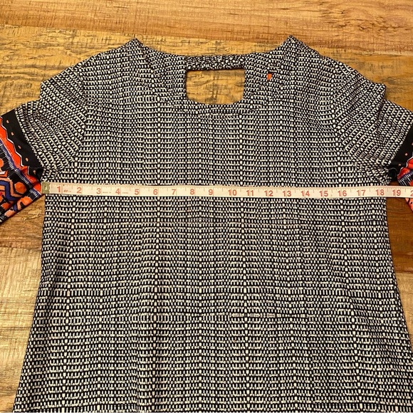 Chic Geometric Patterned Dress - Black and Orange - Picture 10 of 12